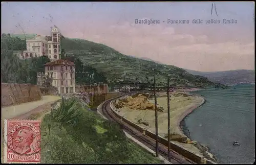Cartoline Bordighera Panorama della vallata Ersilia 1912