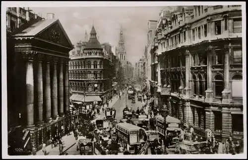 Postcard London Cheapside and Mansion House 1930