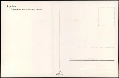 Postcard London Cheapside and Mansion House 1930