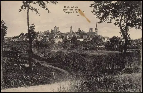 Ansichtskarte Stolpen Blick auf die Stadt und Burg Stolpen Sachsen 1910