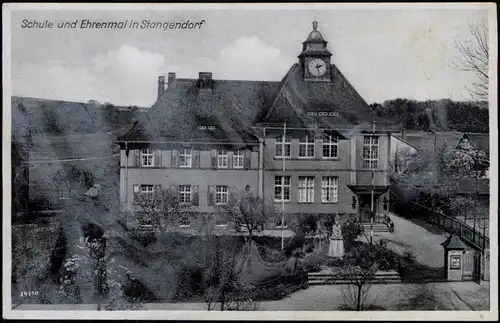 Stangendorf Stanovice u Kuksu Schule und Ehrenmal in Stangendorf 1930