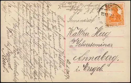 Glückwunsch - Geburt eines Kindes Baby auf Töpfchen Fotokunst 1909