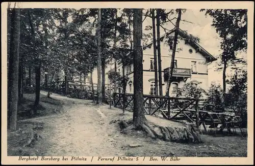 Schönfeld Weißig-Dresden Gasthaus Borsberg 1930 Landpoststempel Zaschenberg