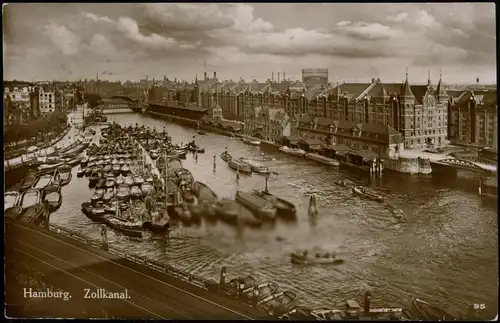 Ansichtskarte Altstadt-Hamburg Zollkanal Hafen Gebiet 1927