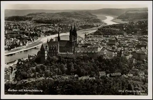 Ansichtskarte Meißen Orig. Fliegeraufnahme Meißen mit Albrechtsburg 1937
