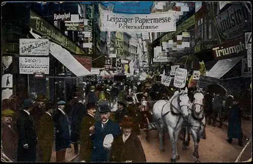Ansichtskarte Leipzig Straßenpartie Leipziger Messe 1919