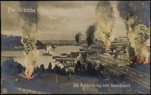 Sewastopol Севастополь Fotokunst WK1 - Türkischer Krieg Beschiessung 1914