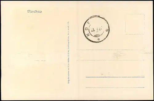 Postcard Nordkap Davvinjárgga Nordkap Norge Norway 1927