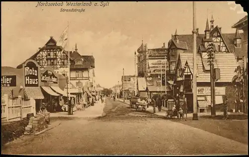Westerland-Sylt Strandstraße , Photohaus, Elefanten Schneiderei 1912