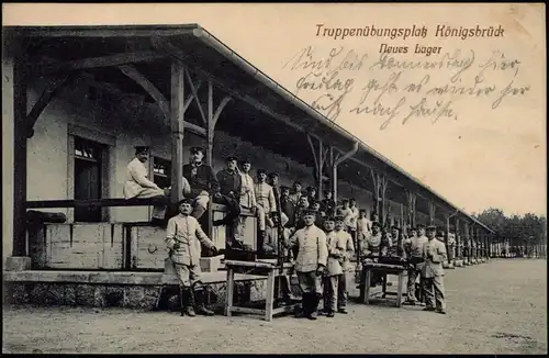 Königsbrück Kinspork Neues Lager mit Soldaten - Truppenübungsplatz 1913