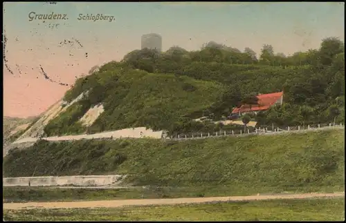 Postcard Graudenz Grudziądz Schloßberg, colorierte AK 1915