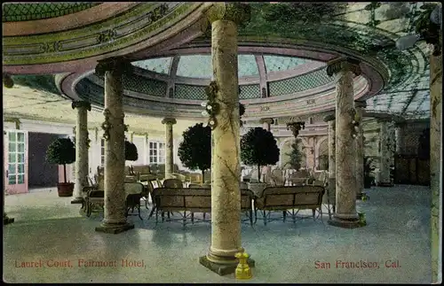 Postcard San Francisco Laurel Court, Fairmont Hotel 1912