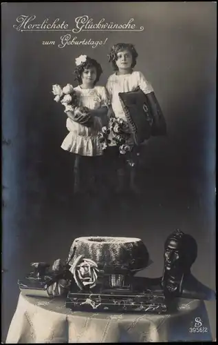 Ansichtskarte  Glückwunsch Geburtstag Birthday Mädchen - Kuche Flieger 1924