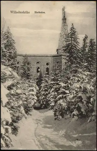 Bad Wilhelmshöhe-Kassel Cassel Herkules und  Winter 1914  gel. Feldpost
