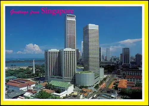 Postcard Singapur City View, Westin Stamford Luxury Hotel 1990