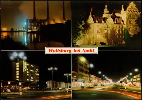 Ansichtskarte Wolfsburg 4 Bild: Wolfsburg bei Nacht 1969