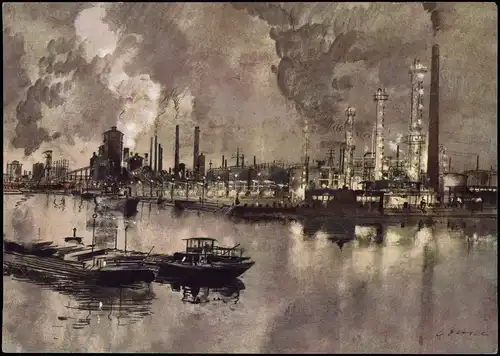 Ansichtskarte Gelsenkirchen BV-Tanklager (ARAL Künstlerkarte Bildkarte) 1970