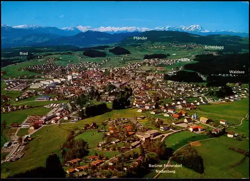 Lindenberg (Allgäu) Luftaufnahme, Allgäu Vorarlberger-   Schweizer Bergen 1980