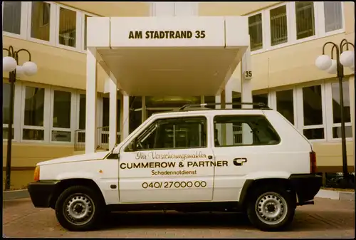 Ansichtskarte  Reklame & Werbung Auto vor Bürohaus Hamburg Am Stadtrand 1989