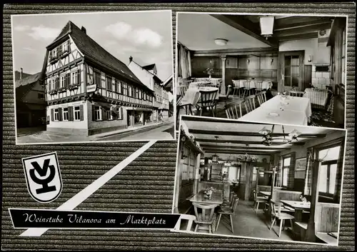 Kirchheim unter Teck Mehrbildkarte der Weinstube Vilanova am Marktplatz 1970