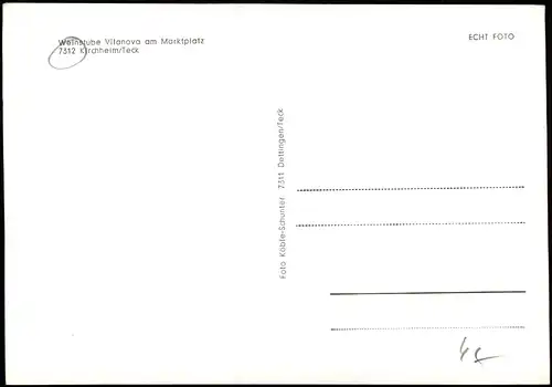 Kirchheim unter Teck Mehrbildkarte der Weinstube Vilanova am Marktplatz 1970