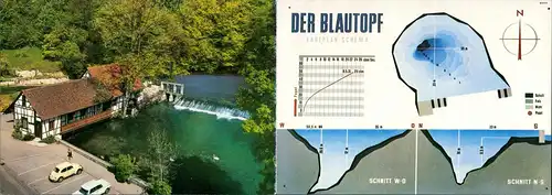 Ansichtskarte Blaubeuren Der Blautopf Klappkarte mit Geologischen Daten 1978