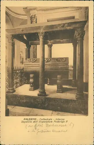 Cartoline Palermo Palermo (Palermu) Cattedrale - Interno 1924
