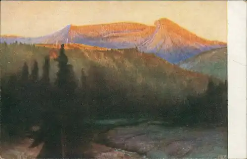 Künstlerkarte "Die schlafende Brünnhilde" (Nibelungenhalle zu Königswinter) 1920