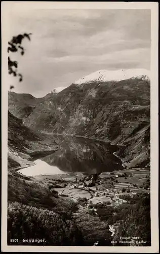 Postcard Geiranger Panorama-Ansicht 1928