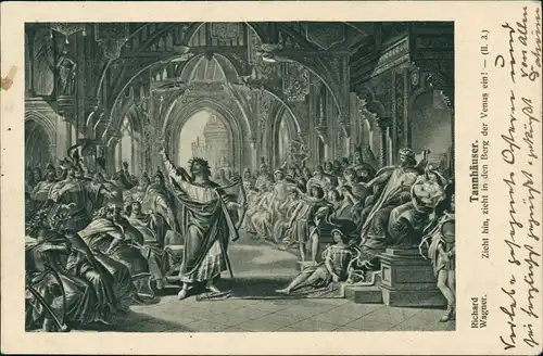 Ansichtskarte  Künstlerkarte "Tannhäuser" Richard Wagner 1916  1. WK Feldpost