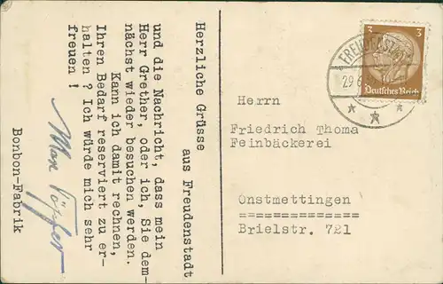 Ansichtskarte Freudenstadt Umlandansicht Schwarzwald Ellbachtal 1935