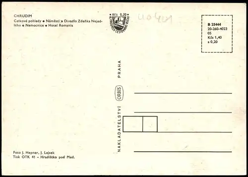 Postcard Chrudim Crudim Mehrbildkarte mit diversen Ortsansichten 1970