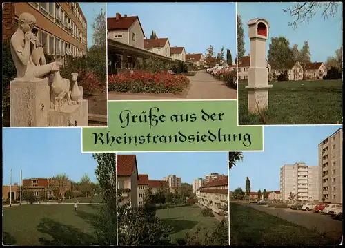 Karlsruhe Mehrbildkarte Grüße aus der Rheinstrandsiedlung 1980