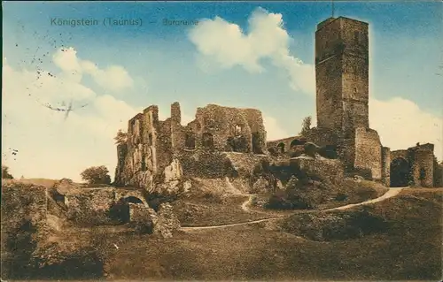 Ansichtskarte Königstein (Taunus) Burg Königstein Burgruine im Taunus 1913