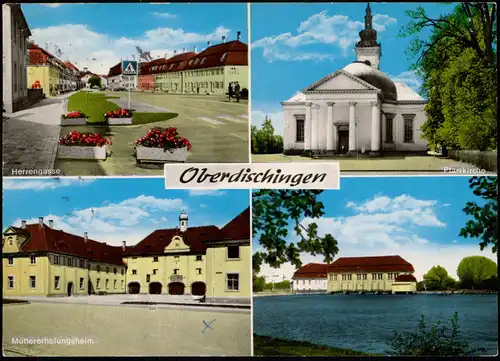 Oberdischingen Mehrbild-AK Pfarrkirche, Herrengasse, Mütter-Erholungsheim 1971