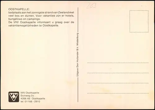 Postkaart Oostkapelle Oôskappel Luftbild Luftaufnahme 1975