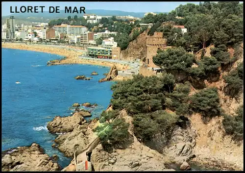 Lloret de Mar Panorama-Ansicht Blick auf Meer & Strand, Vista Parcial 1975