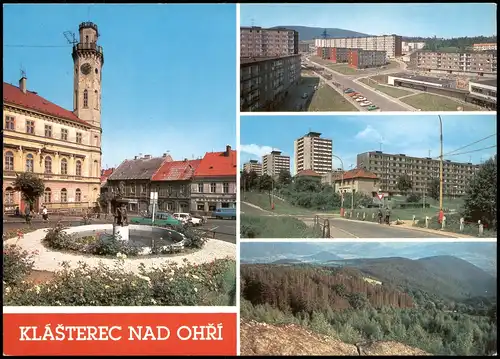 Klösterle an der Eger Klášterec nad Ohří Mehrbildkarte mit 4 Ortsansichten 1980