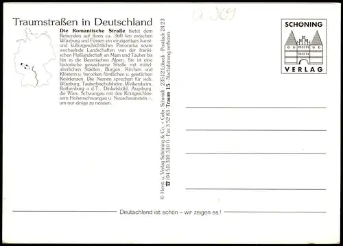 .Bayern Romantische Straße (Traumstraße Bayern Baden-Württemberg Karte) 2000