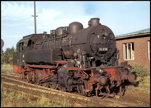 Motiv-AK Eisenbahn Lokomotive Güterzug-Dampflokomotive 93 836 der DB 1980