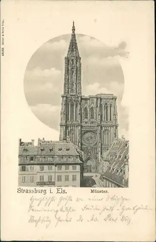CPA Straßburg Strasbourg Partie  Münster 1902 Schwäbisch Hall (Ankunftsstempel)