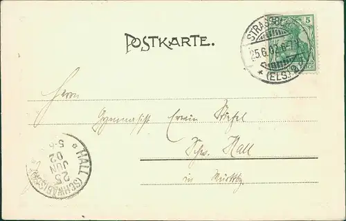 CPA Straßburg Strasbourg Partie  Münster 1902 Schwäbisch Hall (Ankunftsstempel)