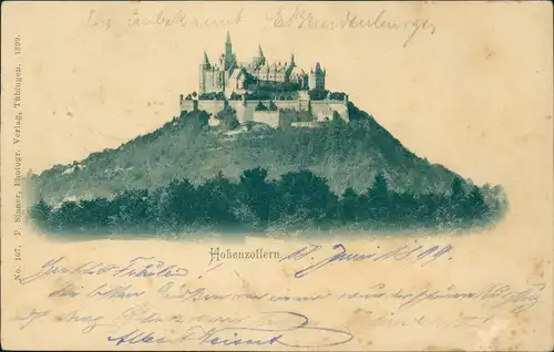 Ansichtskarte Hechingen Burg Hohenzollern (Fernansicht) 1899/0000