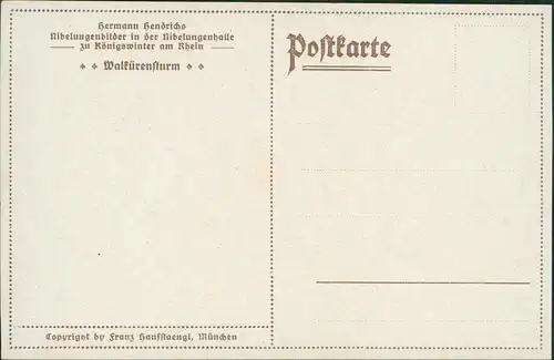 Künstlerkarte: Walkürensturm (Nibelungenbild Nibelungenhalle Königswinter) 1920