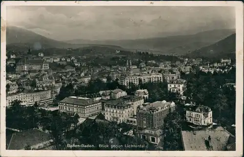 Ansichtskarte Baden-Baden Panorama-Ansicht Blick gegen Lichtental 1941