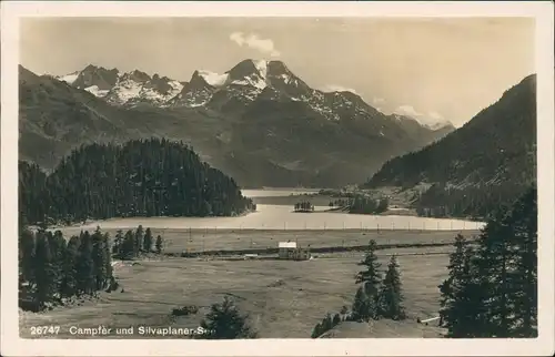 Ansichtskarte Silvaplana Silvaplauna Totale mit Bahnhof 1929