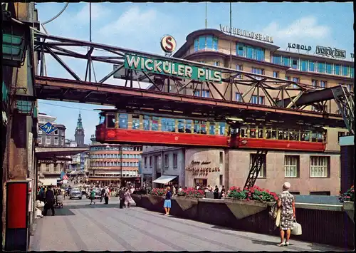 Elberfeld-Wuppertal Döppersberg Strassen Ansicht und Schwebebahn 1965