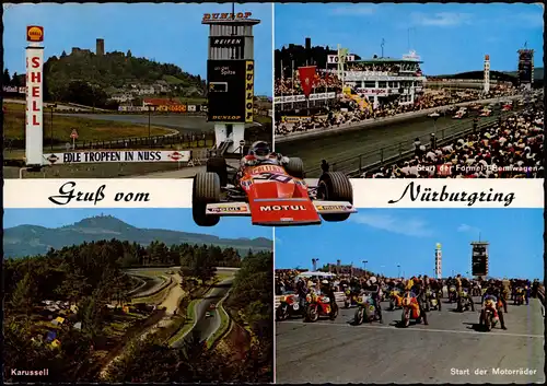 Ansichtskarte Adenau Nürburgring Mehrbildkarte der Formel-1 Rennstrecke 1970