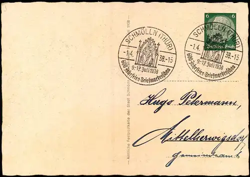 Ansichtskarte Schmölln Festpostkarte Markt 600 Jahrfeier der Stadt 1938