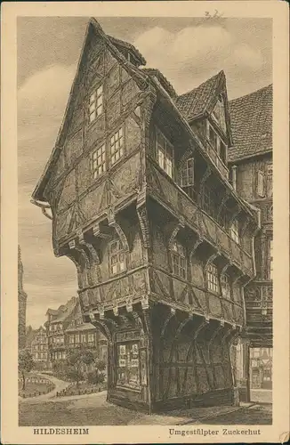 Hildesheim Umgestülpter Zuckerhut (als Künstlerkarte/Zeichnung) 1920